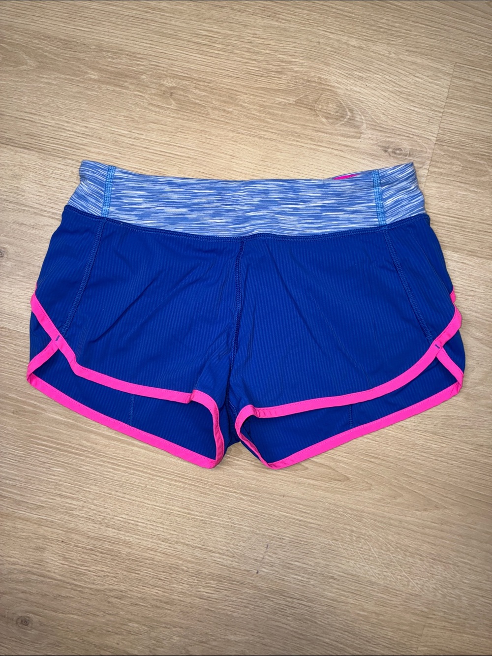 Ivivva Lululemon Blue Athletic Shorts with Pink Trim